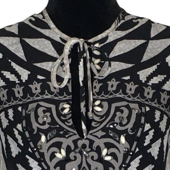 Hale Bob Cabana Tunic Top 100% Silk Chiffon XS - Picture 2 of 8